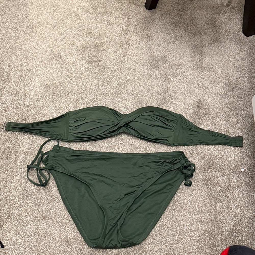 Olive Green Bandeau Bikini